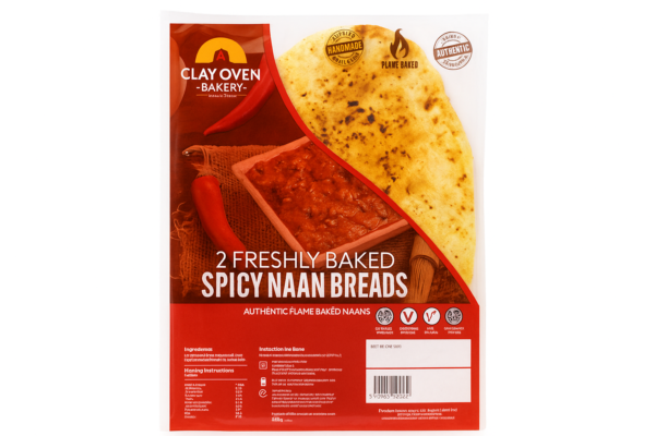 2 Freshly Baked Spicy Naan Bread
