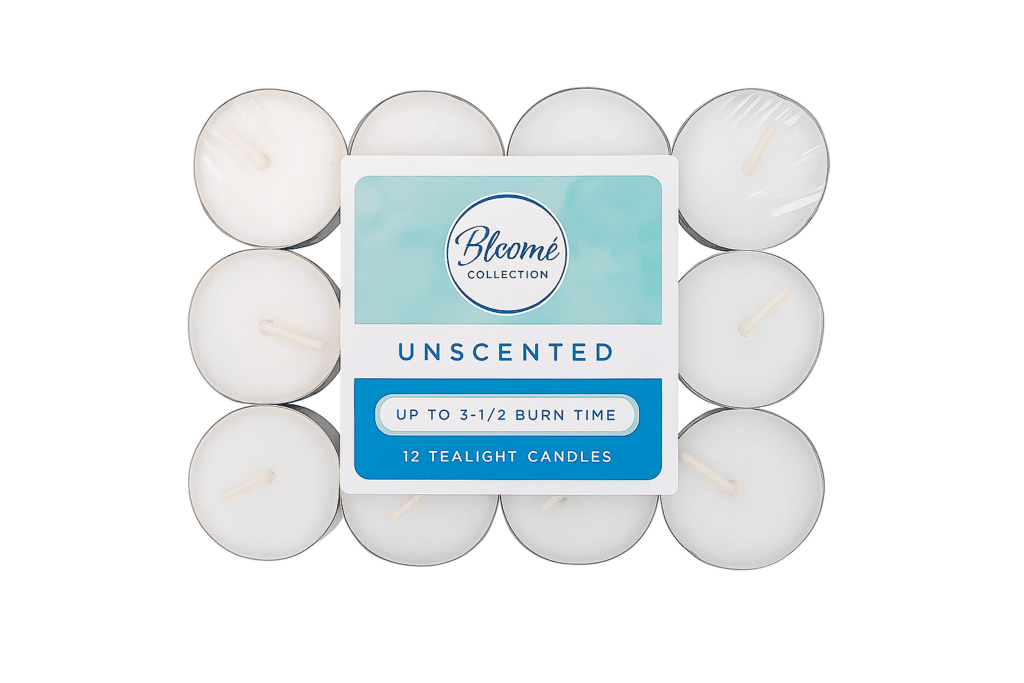 Bloome Unscented 12 Tealight Candles