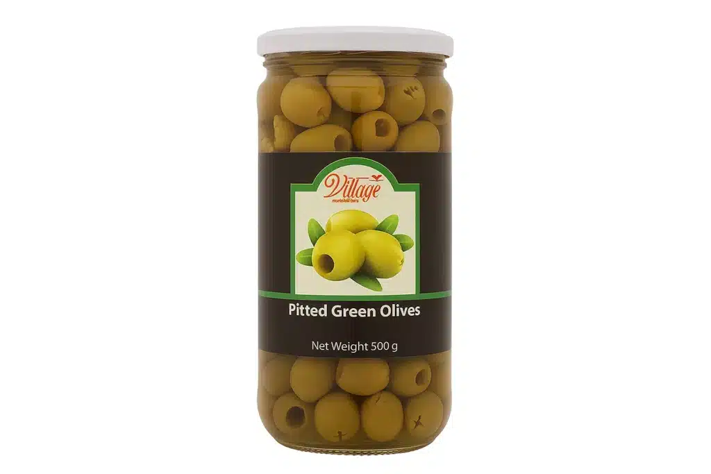 Village Scratched Green Olives 500g