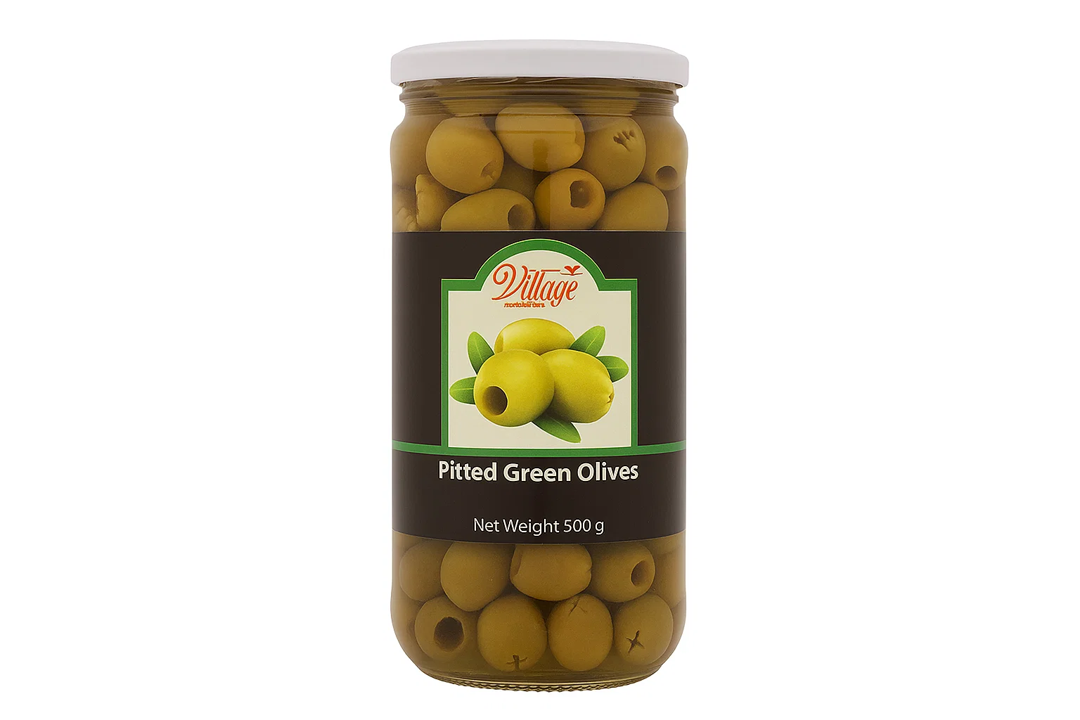 Village Scratched Green Olives 500g