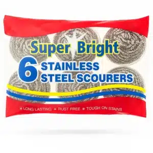 Super Bright 6 Steel Scourers pack