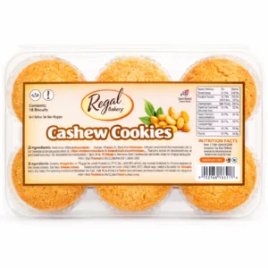 Regal Cashew Cookies – Crisp Buttery Biscuits with Real Cashew Nut Pieces from Ambas Foods
