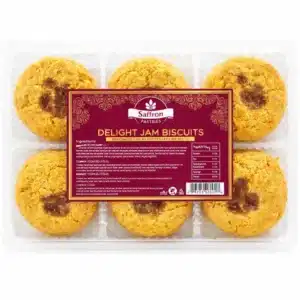 Saffron Delight Jam Biscuits – Buttery Shortbread with Saffron-Infused Jam Center from Ambas Foods